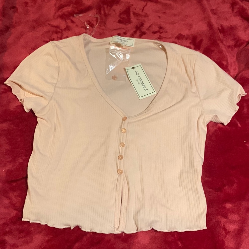 Baby pink crop top, never worn in a large